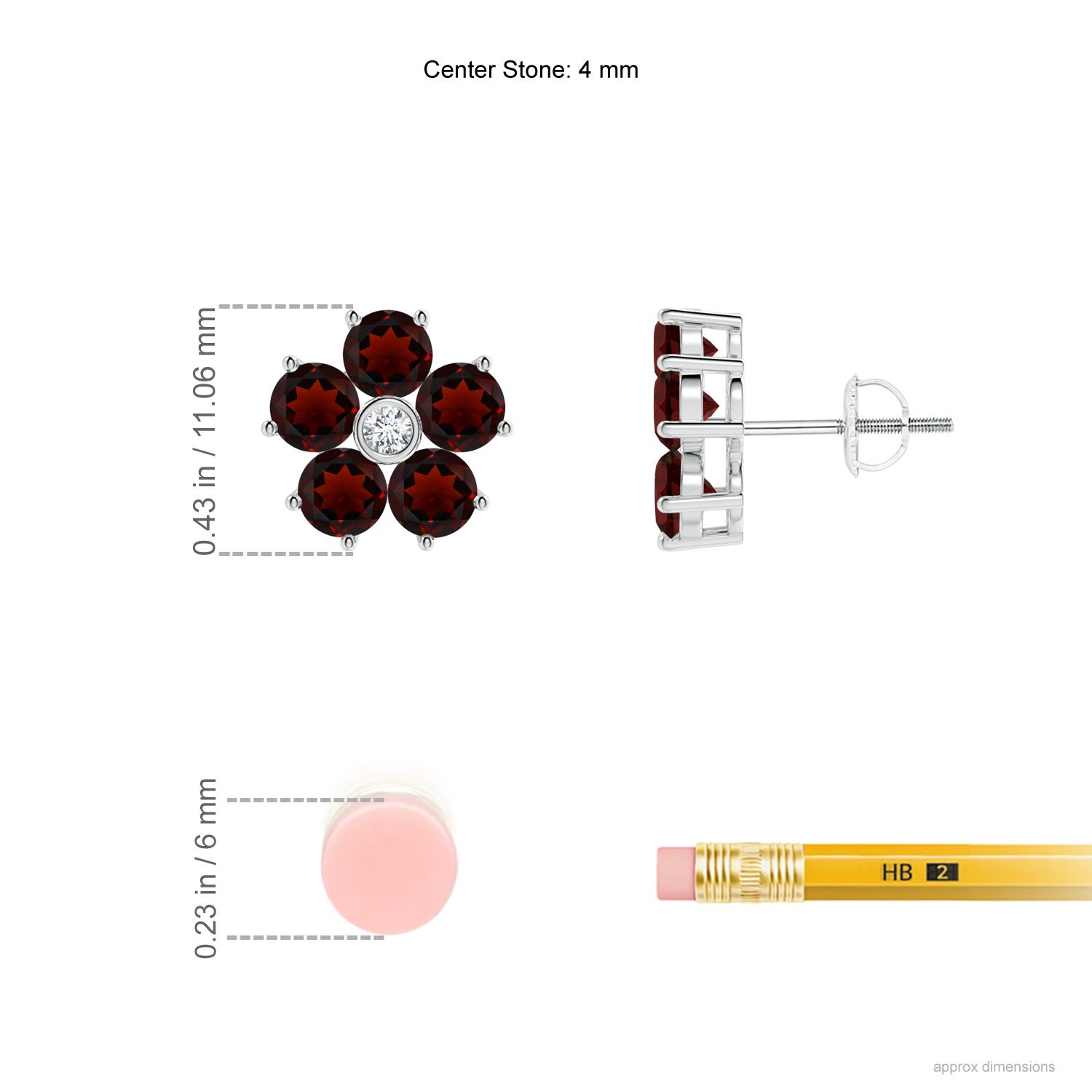 AA - Garnet / 3.37 CT / 14 KT White Gold