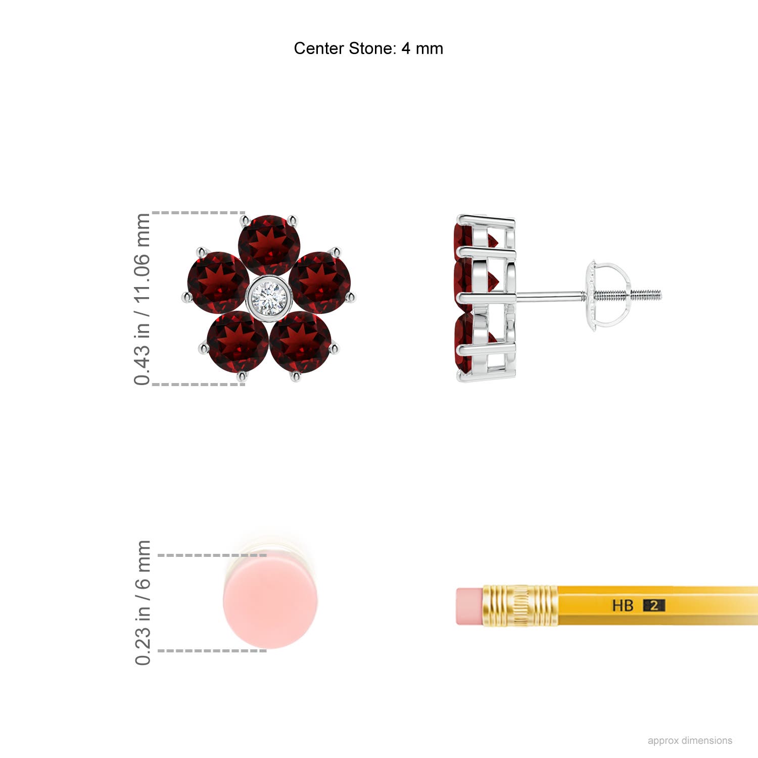 AAA - Garnet / 3.37 CT / 14 KT White Gold