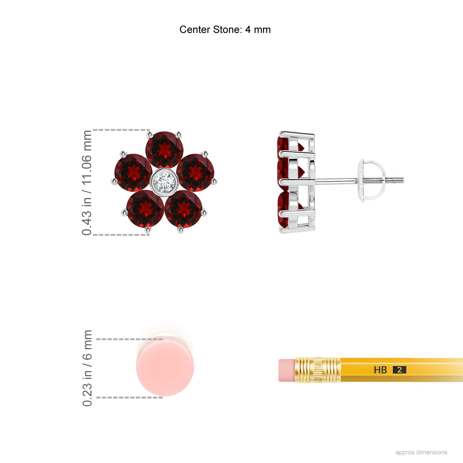 AAAA - Garnet / 3.37 CT / 14 KT White Gold