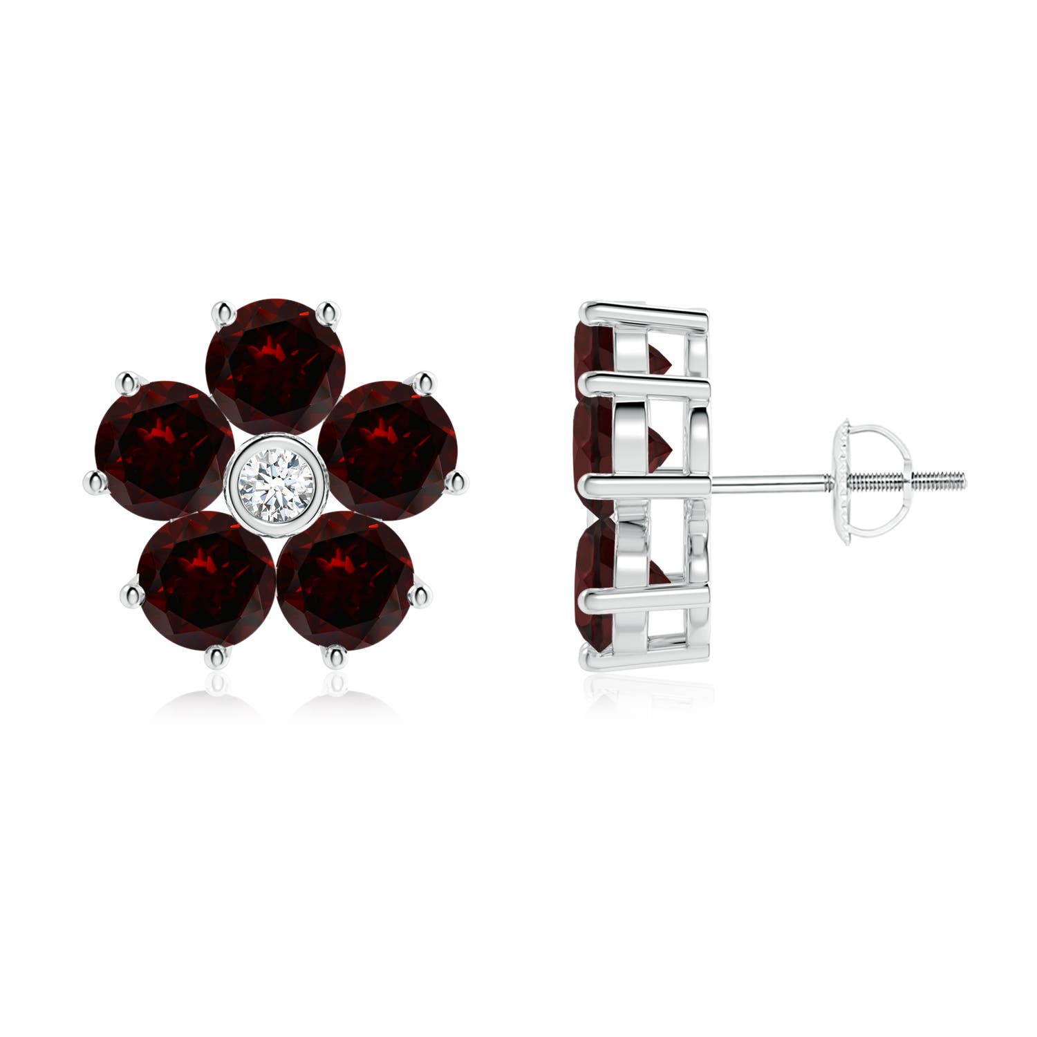 A - Garnet / 6.21 CT / 14 KT White Gold