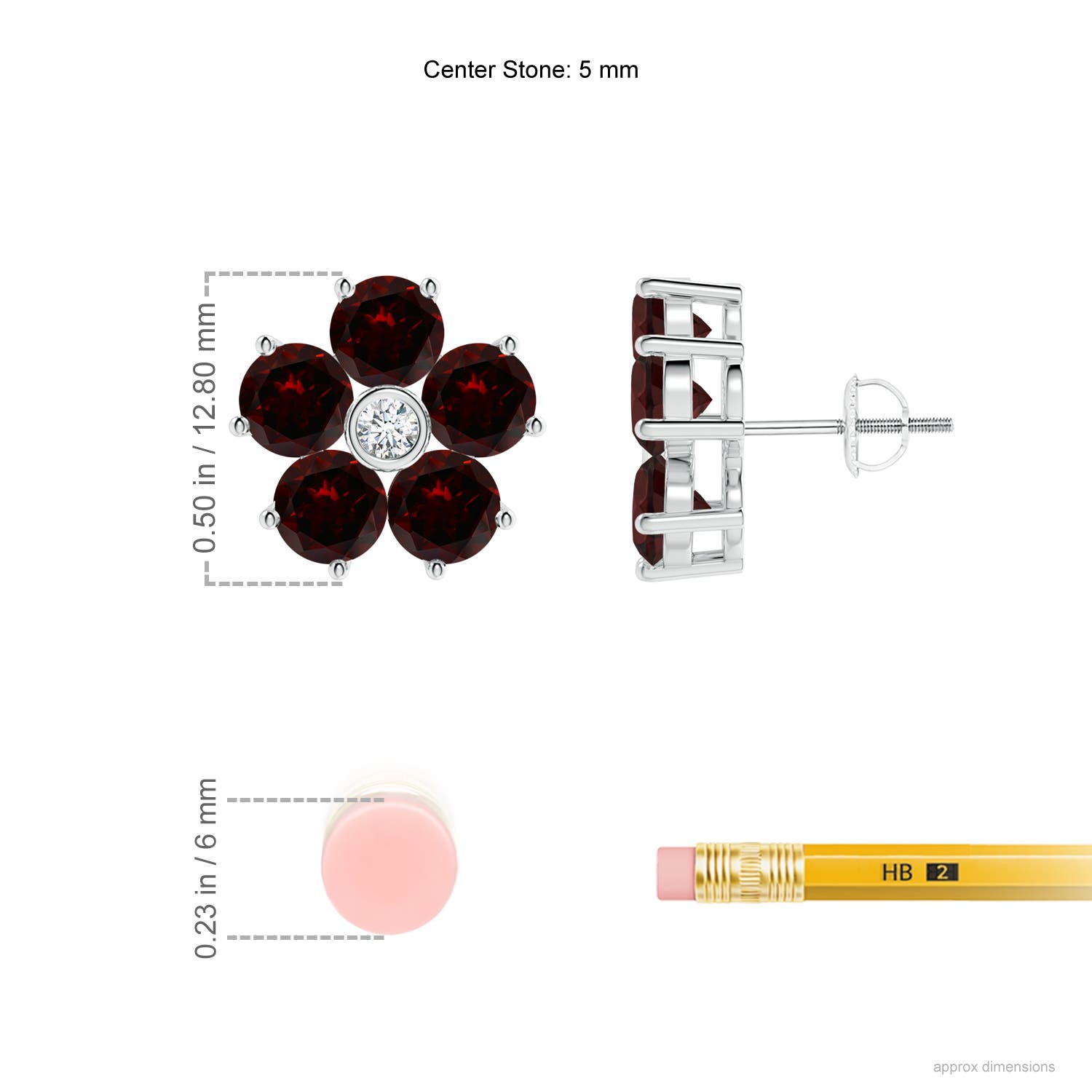 A - Garnet / 6.21 CT / 14 KT White Gold