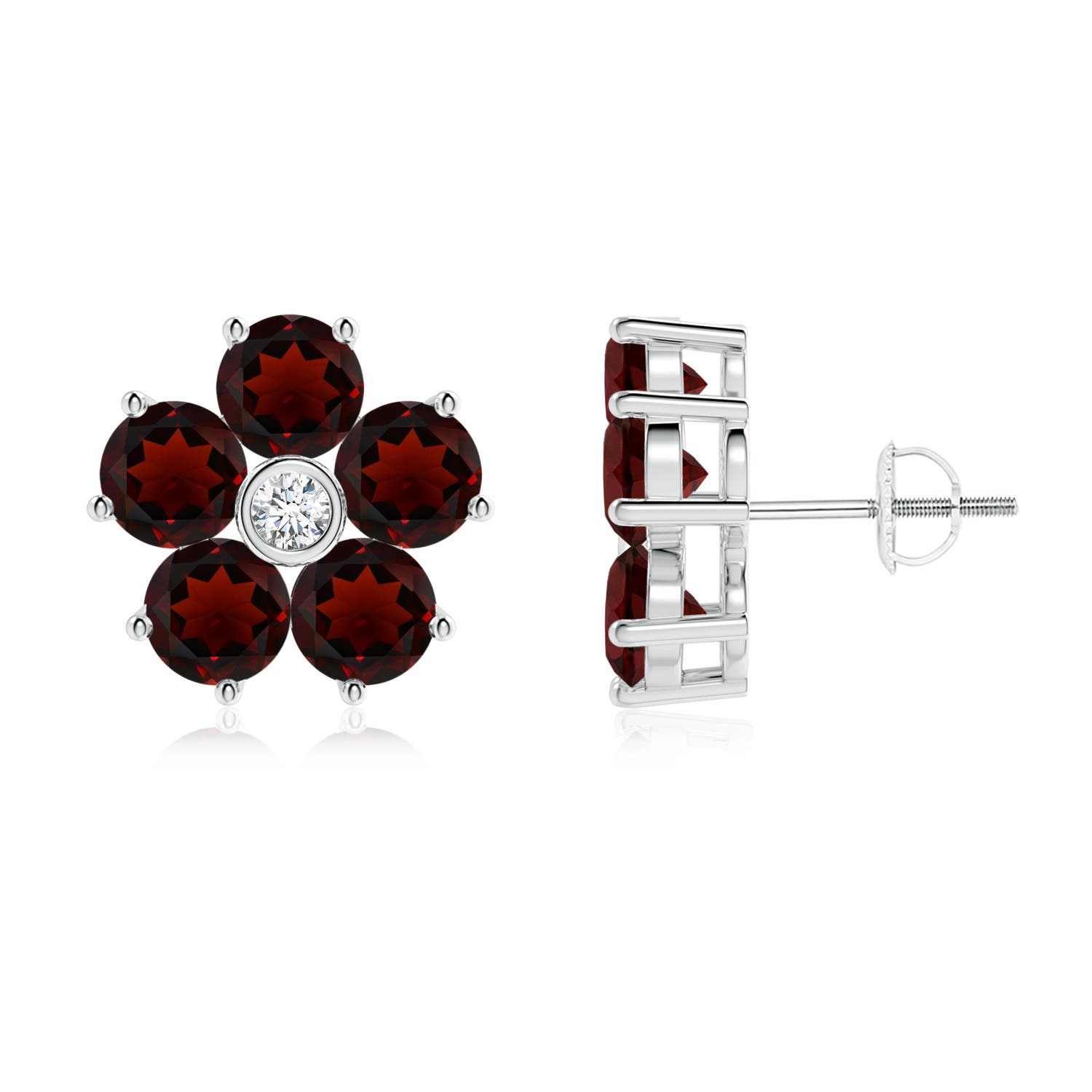 AA - Garnet / 6.21 CT / 14 KT White Gold