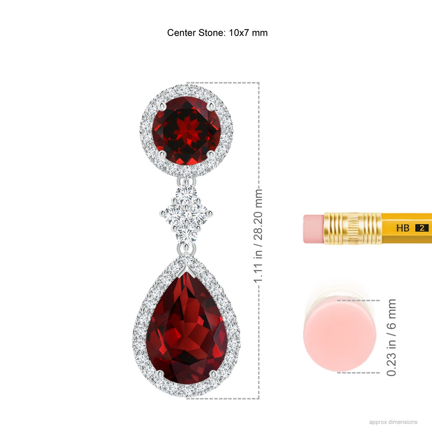 AAAA - Garnet / 6.91 CT / 14 KT White Gold