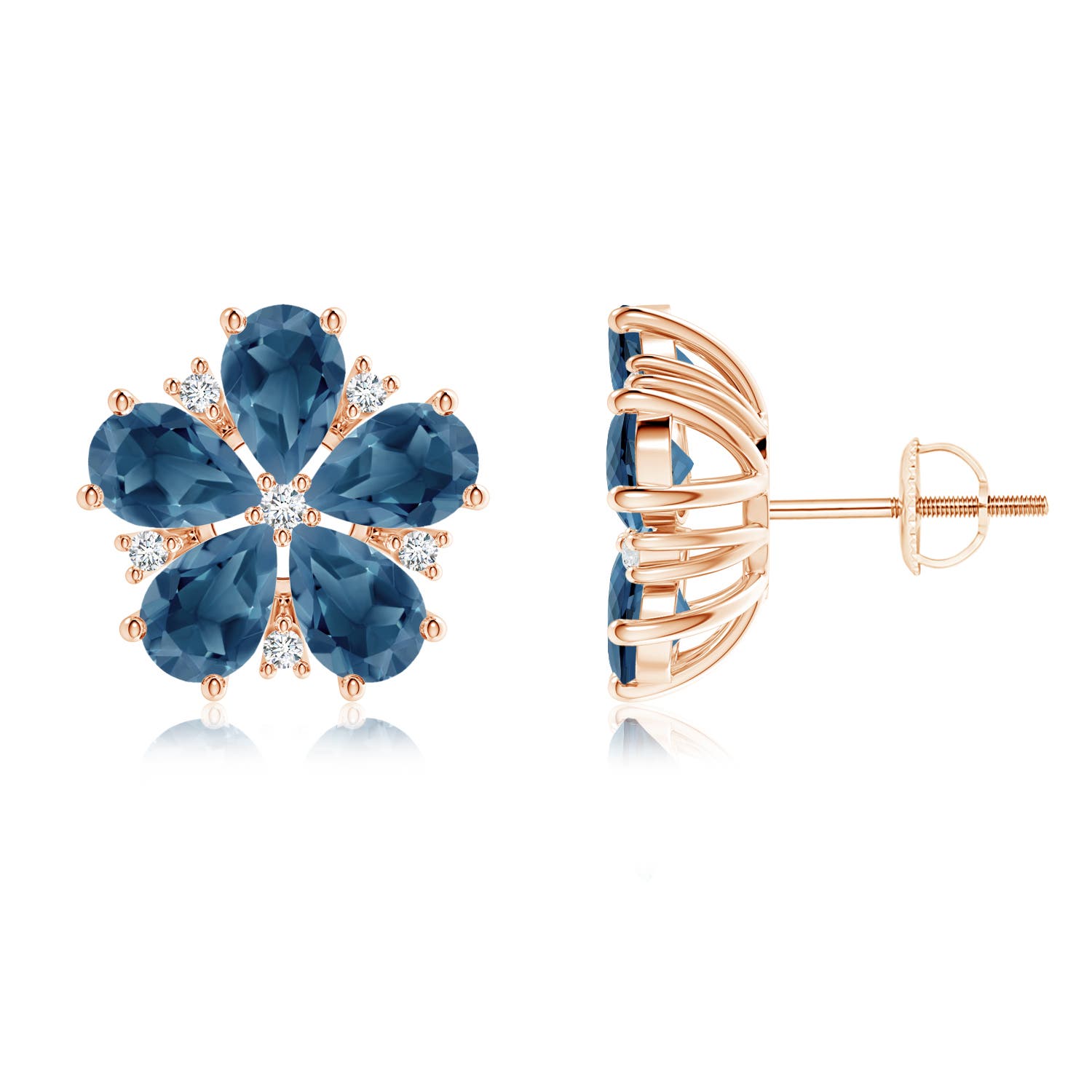 A - London Blue Topaz / 4.93 CT / 14 KT Rose Gold