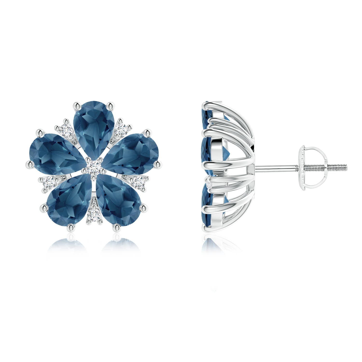 A - London Blue Topaz / 4.93 CT / 14 KT White Gold