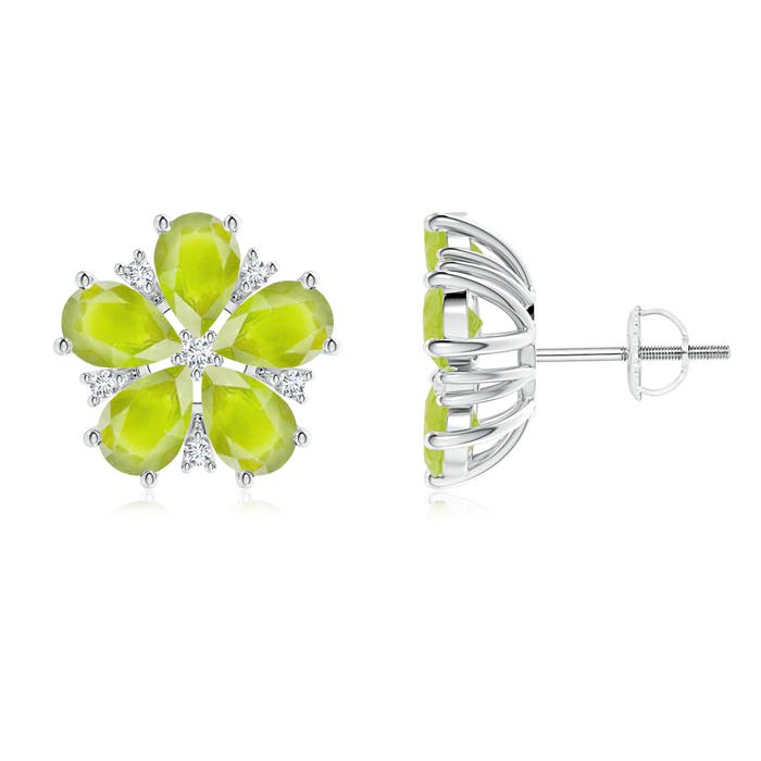 A - Peridot / 4.13 CT / 14 KT White Gold