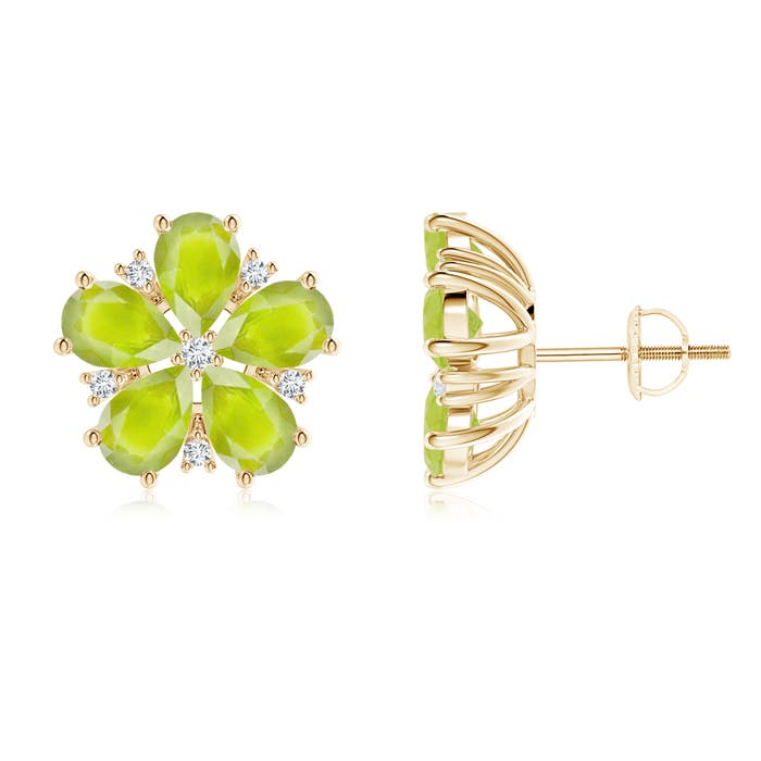 A - Peridot / 4.13 CT / 14 KT Yellow Gold