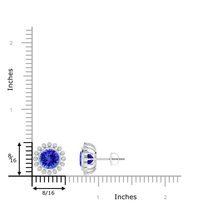 AAA - Tanzanite / 3.09 CT / 14 KT White Gold