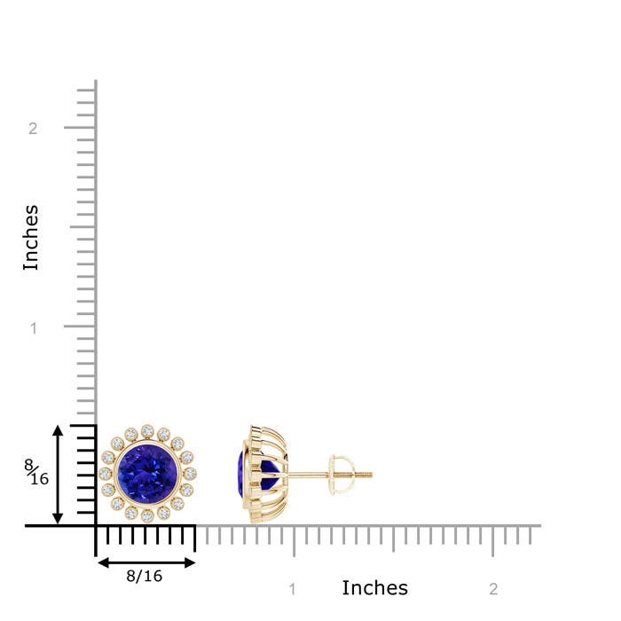 AAAA - Tanzanite / 3.09 CT / 14 KT Yellow Gold