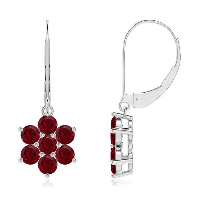 AA - Garnet / 2.1 CT / 14 KT White Gold