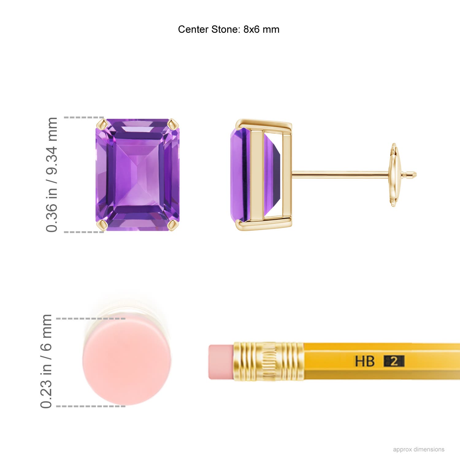 AA - Amethyst / 3 CT / 14 KT Yellow Gold