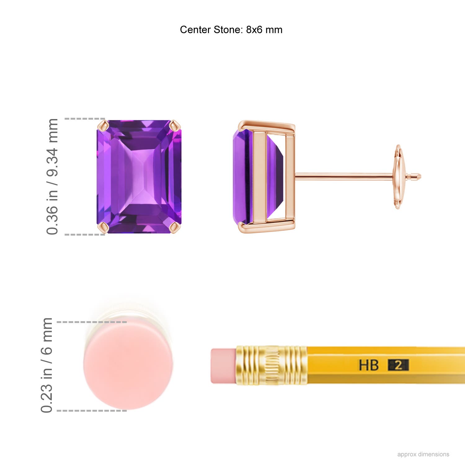 AAA - Amethyst / 3 CT / 14 KT Rose Gold