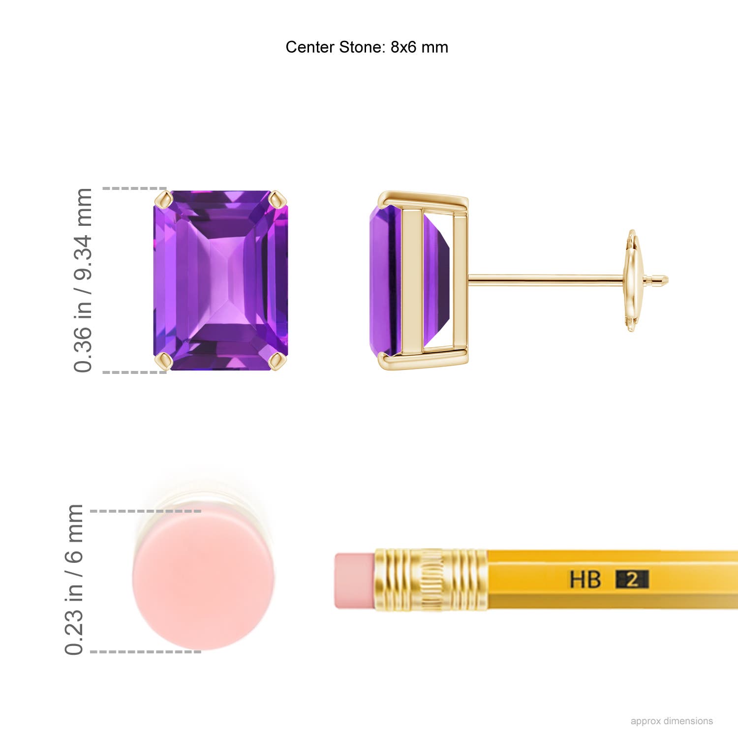 AAA - Amethyst / 3 CT / 14 KT Yellow Gold