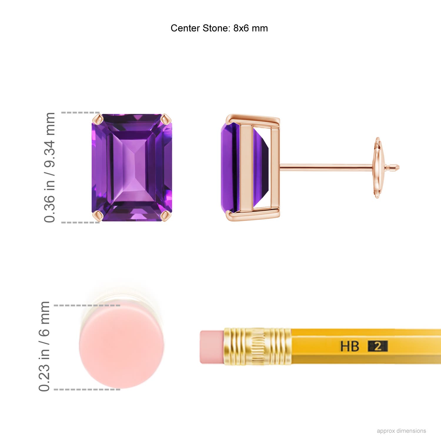 AAAA - Amethyst / 3 CT / 14 KT Rose Gold