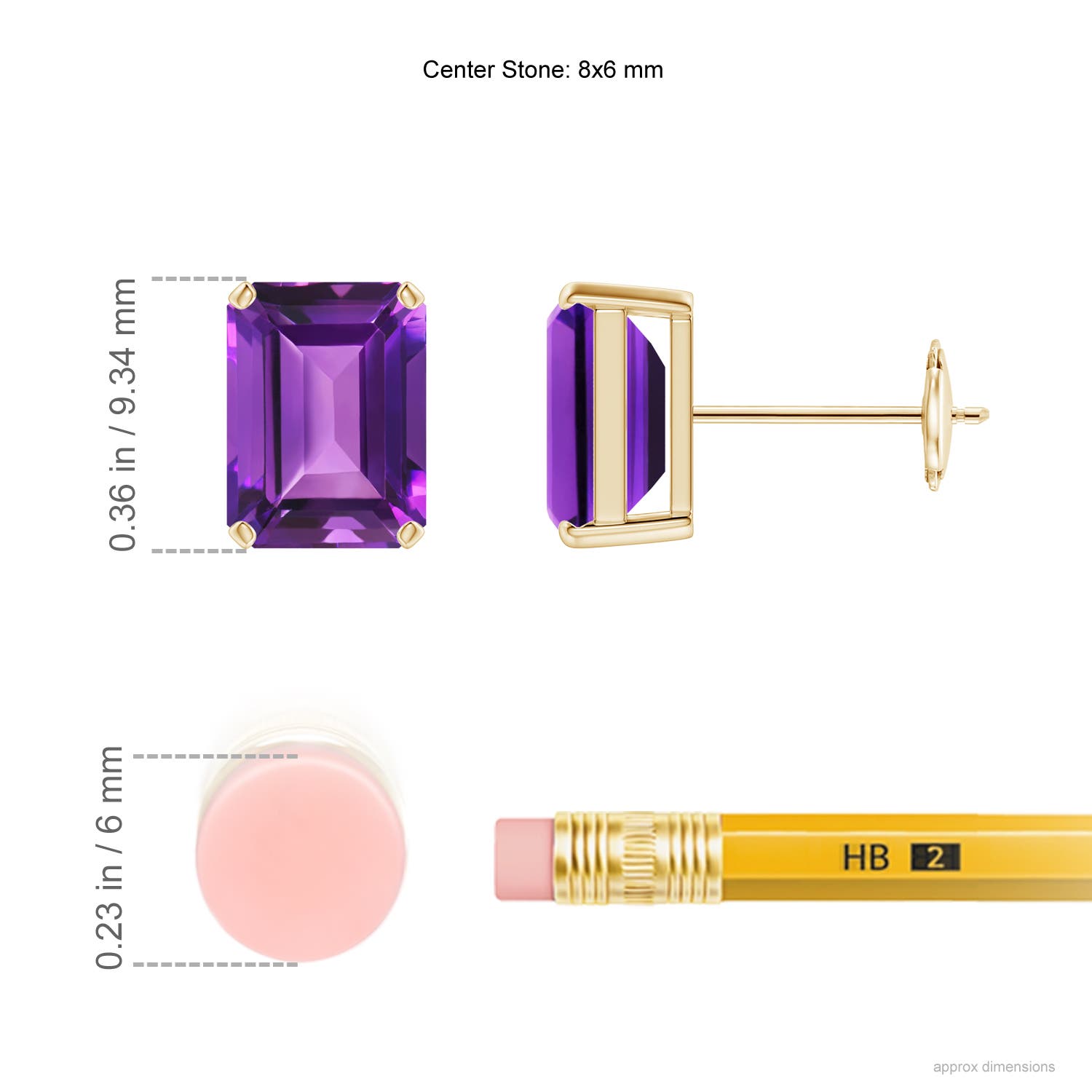 AAAA - Amethyst / 3 CT / 14 KT Yellow Gold