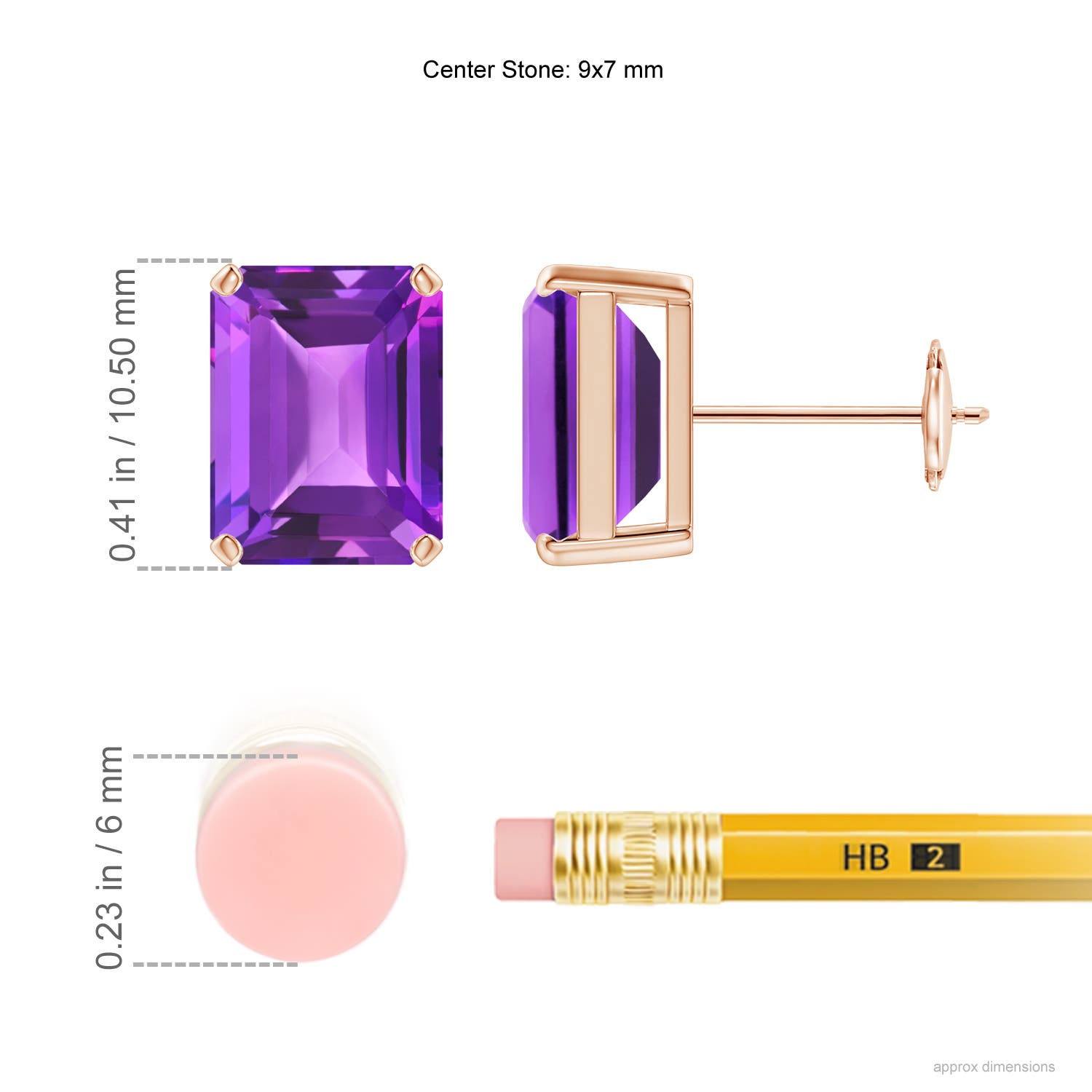AAA - Amethyst / 4.4 CT / 14 KT Rose Gold