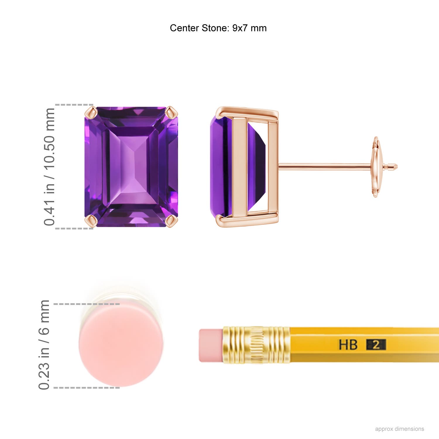 AAAA - Amethyst / 4.4 CT / 14 KT Rose Gold