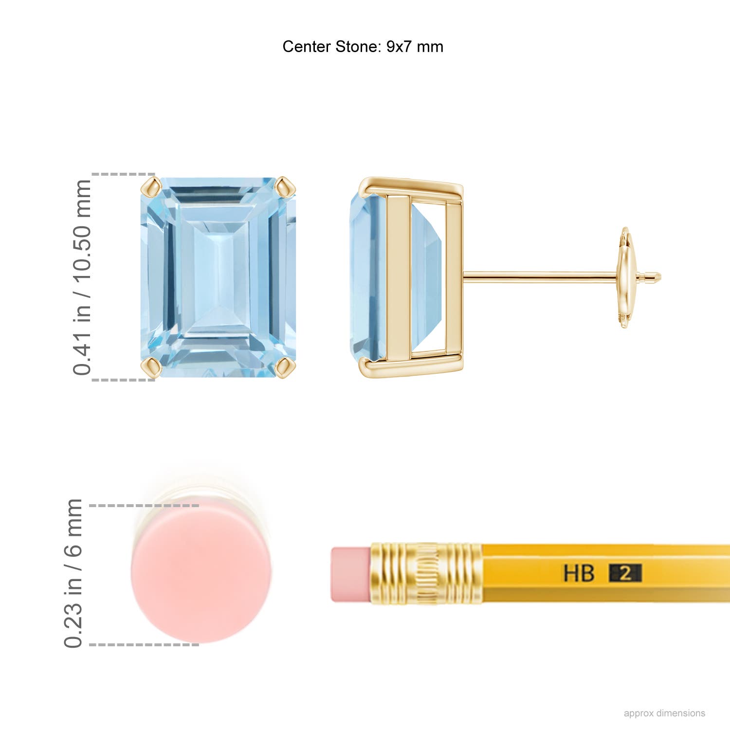 AA - Aquamarine / 4 CT / 14 KT Yellow Gold