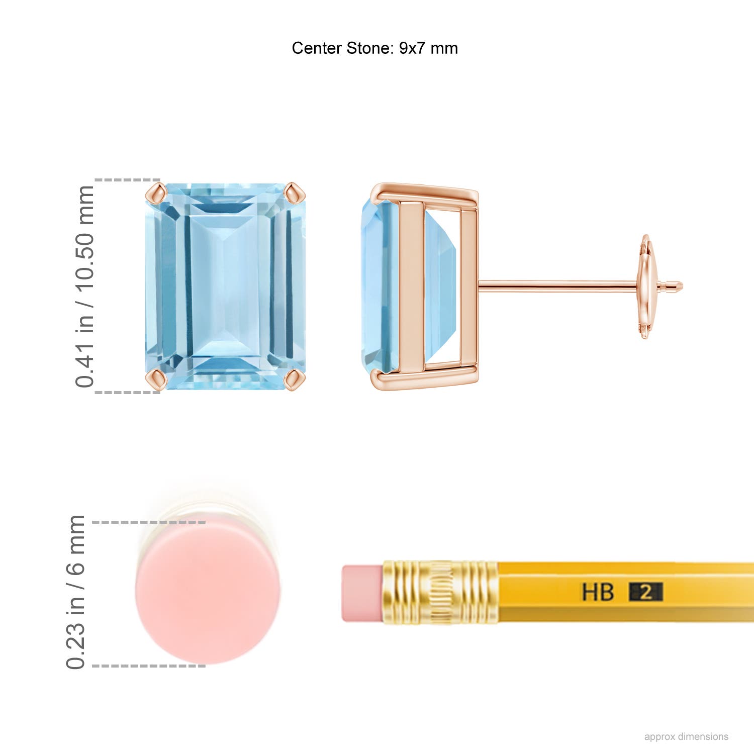 AAA - Aquamarine / 4 CT / 14 KT Rose Gold