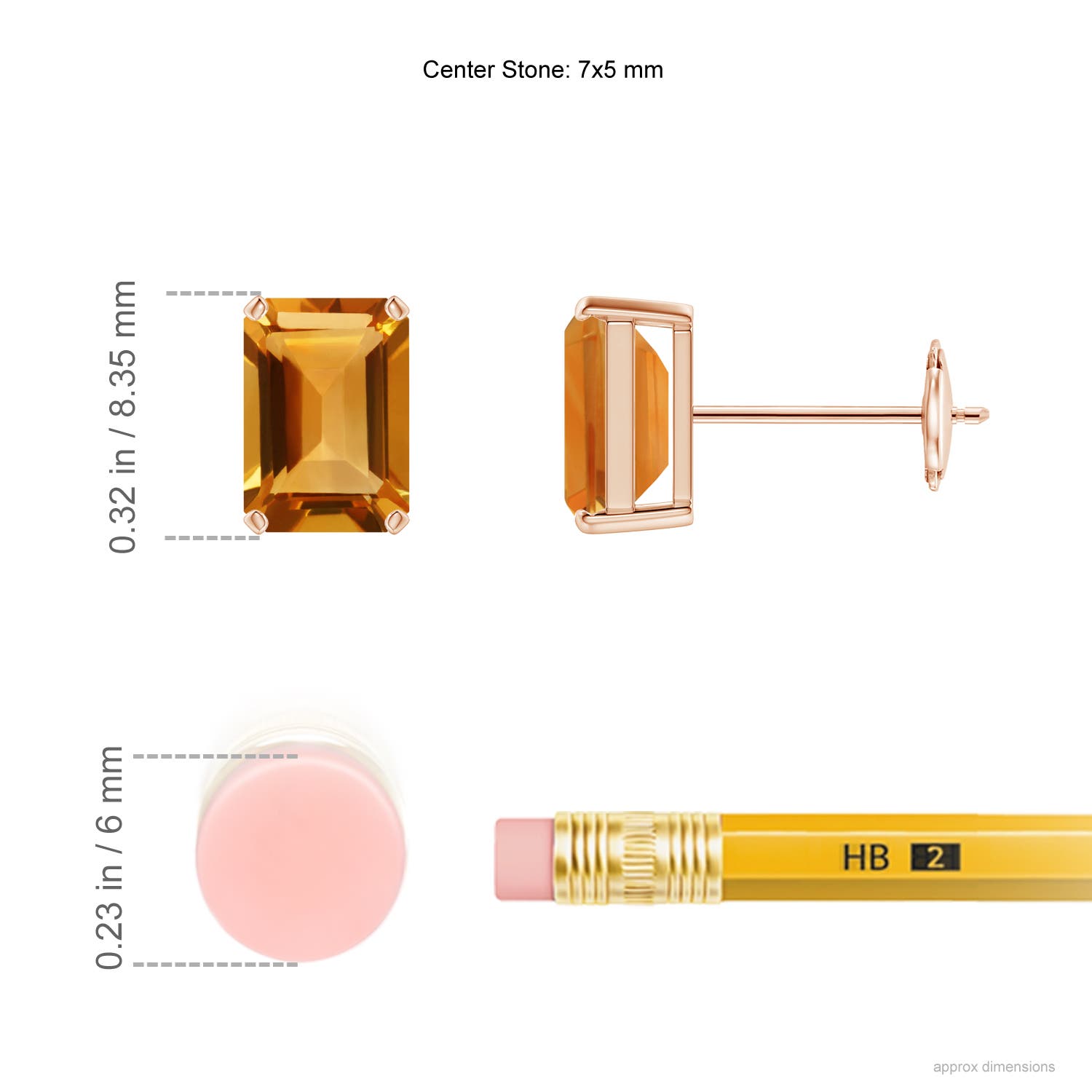 AA - Citrine / 2.1 CT / 14 KT Rose Gold