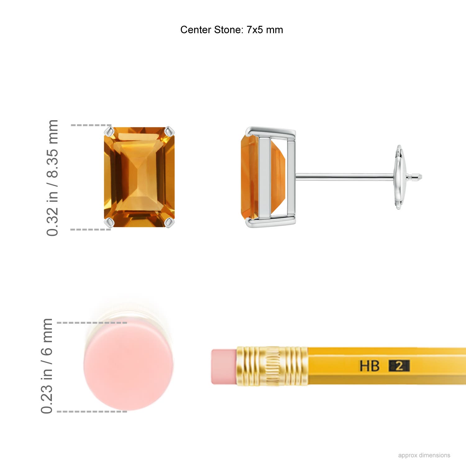 AA - Citrine / 2.1 CT / 14 KT White Gold