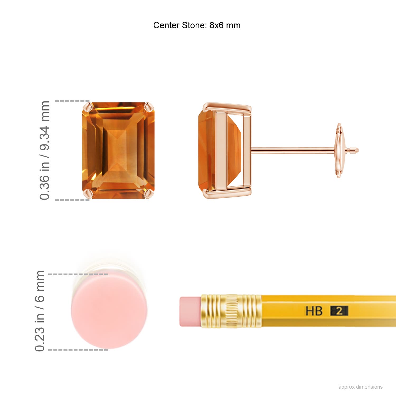 AAA - Citrine / 3 CT / 14 KT Rose Gold