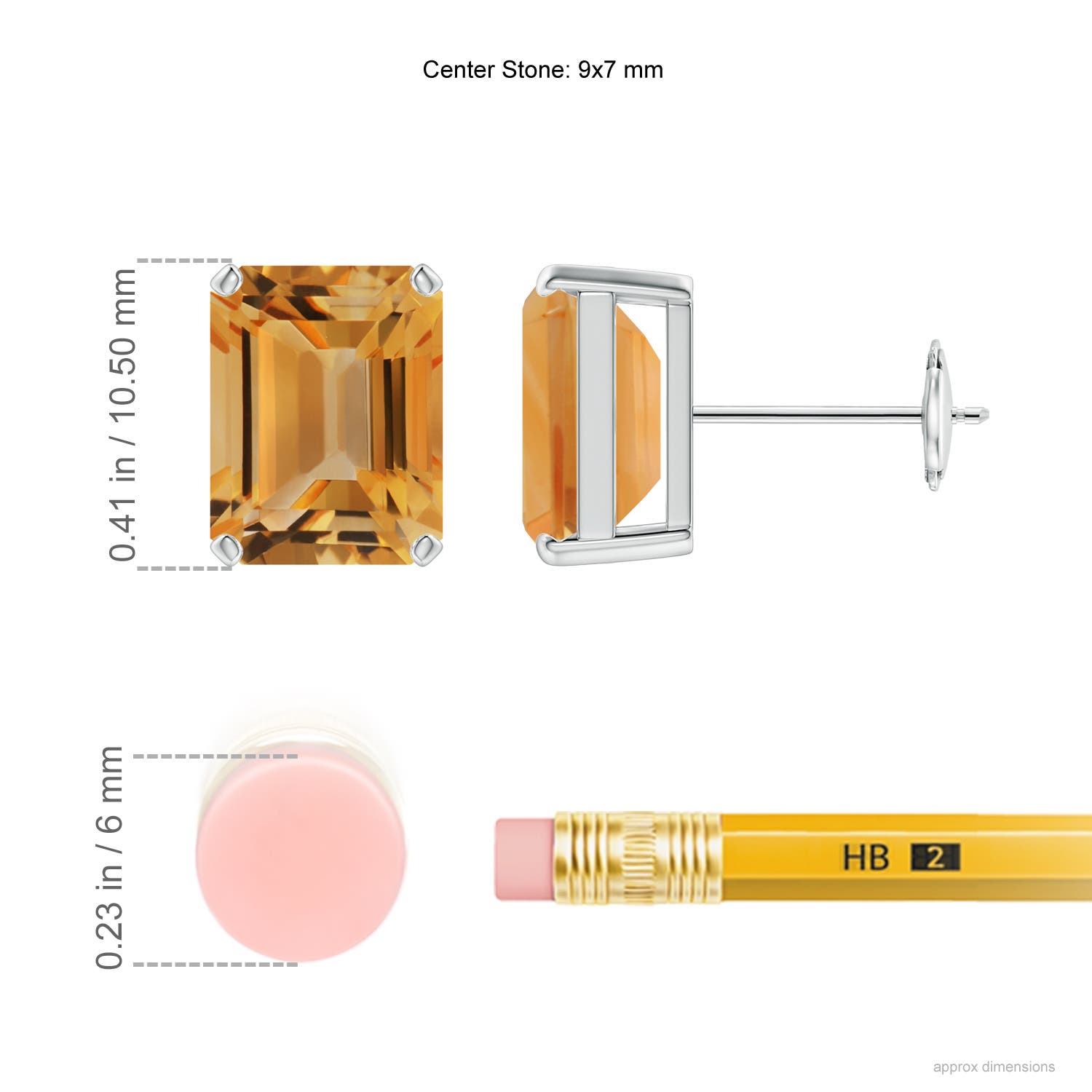 A - Citrine / 4.2 CT / 14 KT White Gold