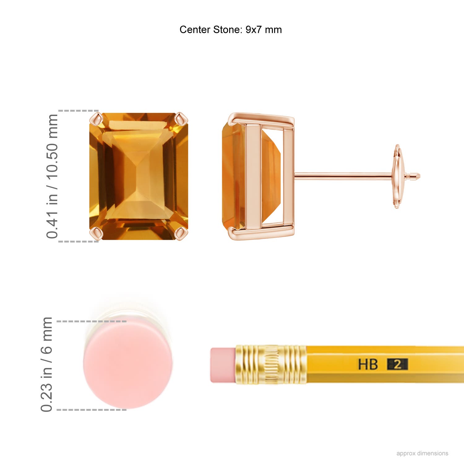 AA - Citrine / 4.2 CT / 14 KT Rose Gold