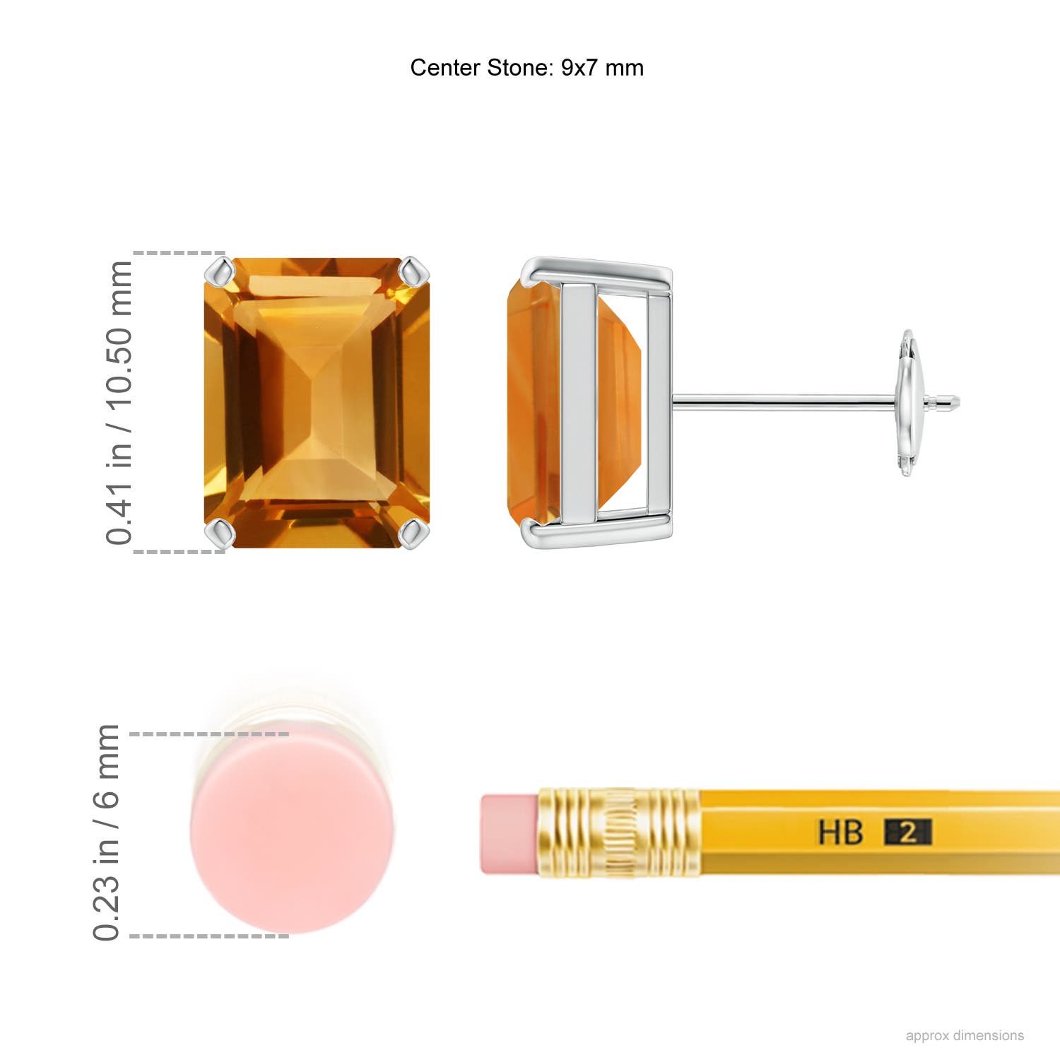 AA - Citrine / 4.2 CT / 14 KT White Gold