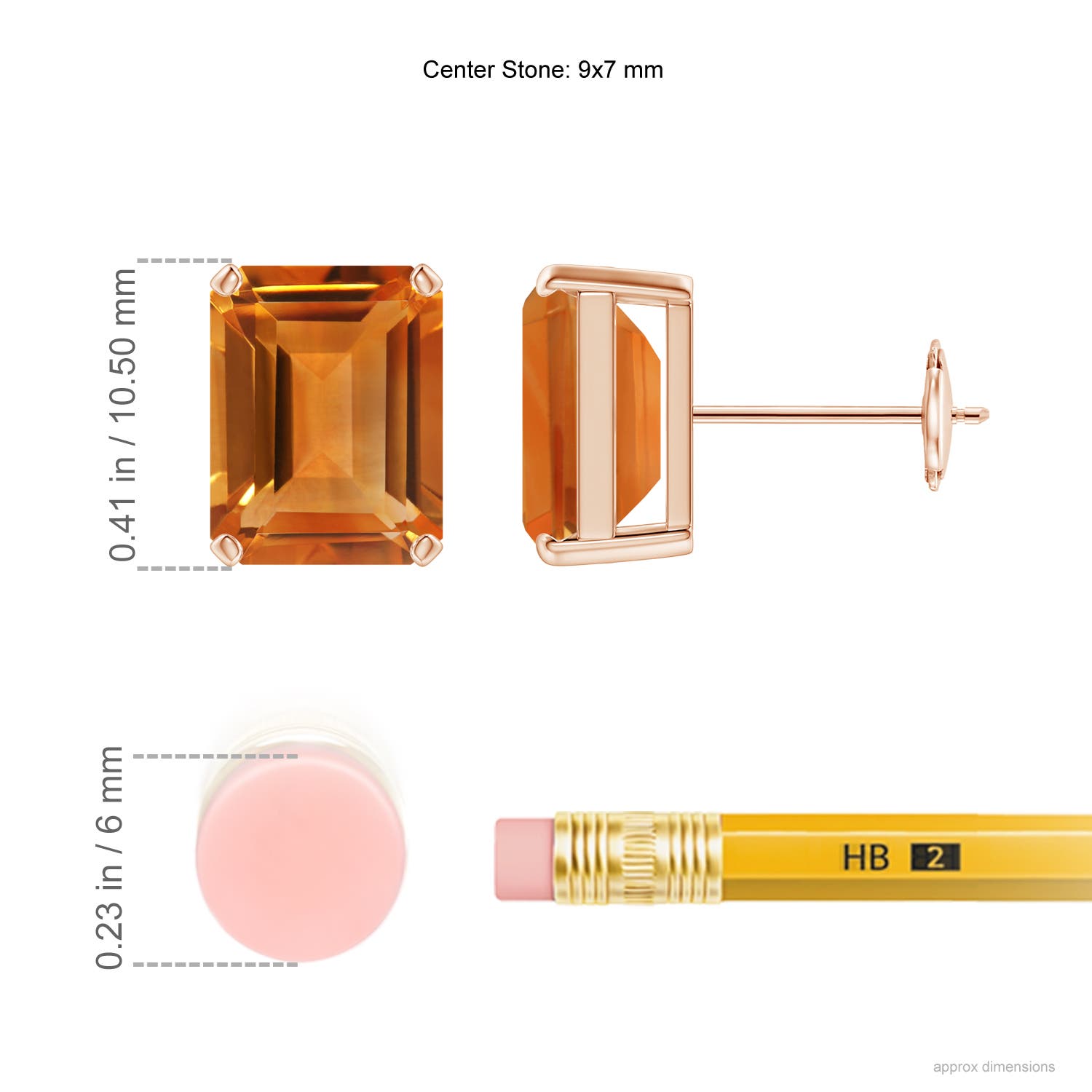 AAA - Citrine / 4.2 CT / 14 KT Rose Gold