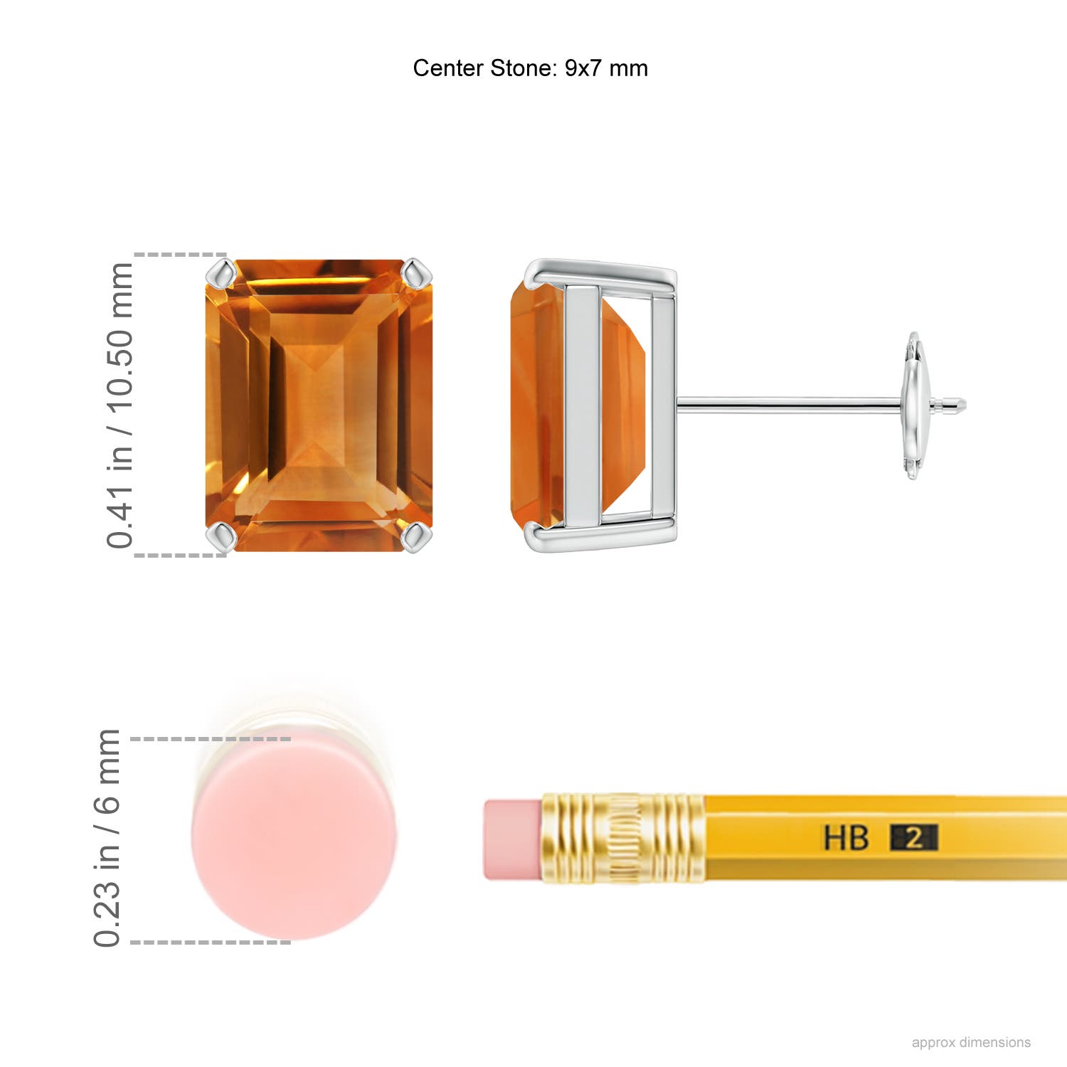 AAA - Citrine / 4.2 CT / 14 KT White Gold