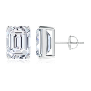 10x7.5mm HSI2 Prong-Set Emerald-Cut Diamond Solitaire Stud Earrings in P950 Platinum