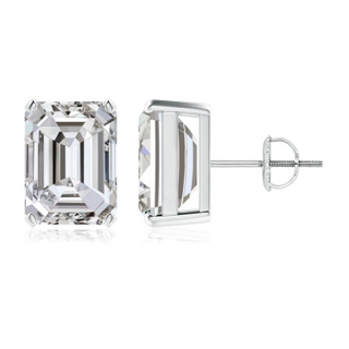 10x7.5mm IJI1I2 Prong-Set Emerald-Cut Diamond Solitaire Stud Earrings in P950 Platinum