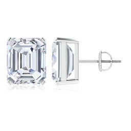Emerald Cut Diamond Solitaire Stud Earrings