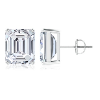 10x8.5mm HSI2 Prong-Set Emerald-Cut Diamond Solitaire Stud Earrings in P950 Platinum