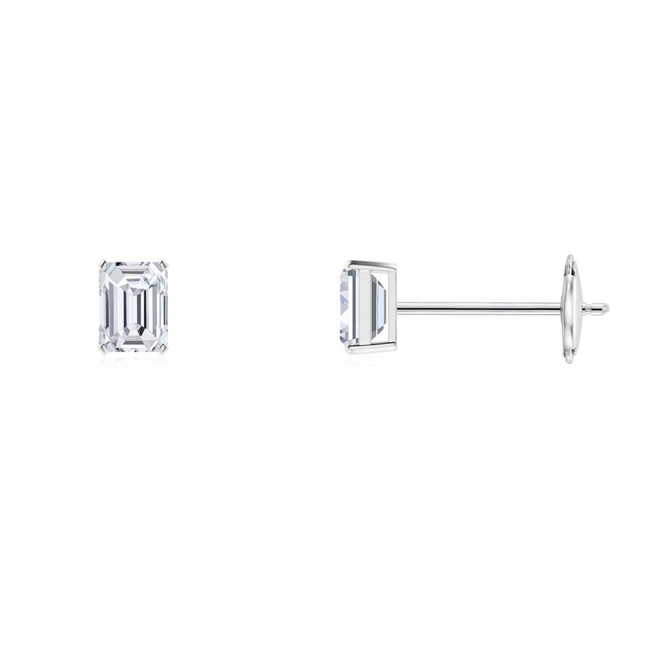 4x3mm HSI2 Prong-Set Emerald-Cut Diamond Solitaire Stud Earrings in White Gold 