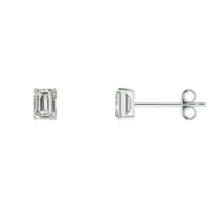 4x3mm KI3 Prong-Set Emerald-Cut Diamond Solitaire Stud Earrings in S999 Silver