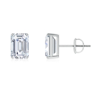 6x4mm GVS2 Prong-Set Emerald-Cut Diamond Solitaire Stud Earrings in P950 Platinum