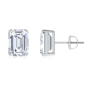 7x5mm GVS2 Prong-Set Emerald-Cut Diamond Solitaire Stud Earrings in P950 Platinum