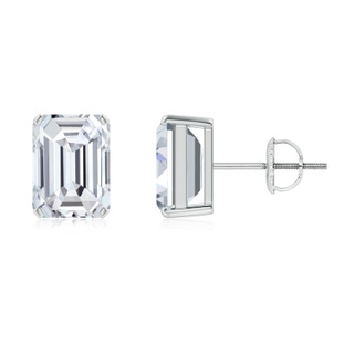 7x5mm HSI2 Prong-Set Emerald-Cut Diamond Solitaire Stud Earrings in P950 Platinum