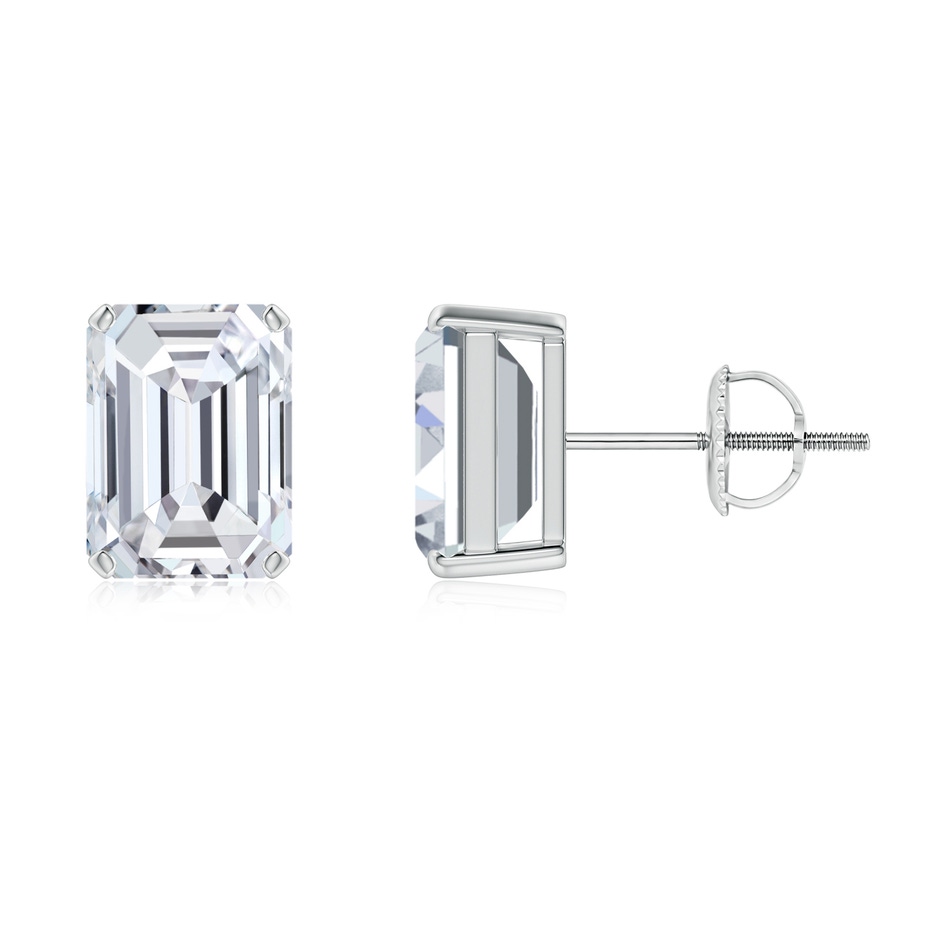 7x5mm HSI2 Prong-Set Emerald-Cut Diamond Solitaire Stud Earrings in P950 Platinum 