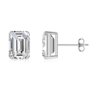 7x5mm IJI1I2 Prong-Set Emerald-Cut Diamond Solitaire Stud Earrings in S999 Silver