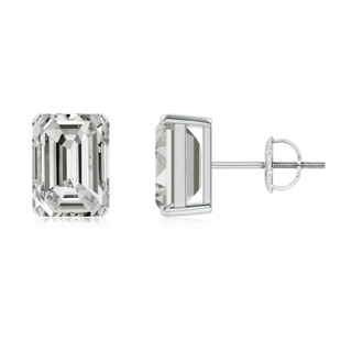 7x5mm KI3 Prong-Set Emerald-Cut Diamond Solitaire Stud Earrings in P950 Platinum