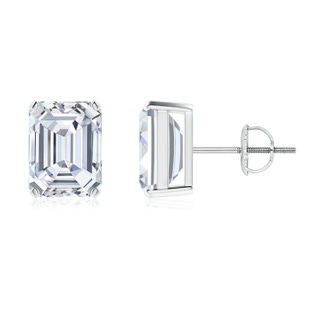 8.5x6.5mm GVS2 Prong-Set Emerald-Cut Diamond Solitaire Stud Earrings in P950 Platinum