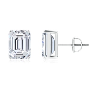 8.5x6.5mm HSI2 Prong-Set Emerald-Cut Diamond Solitaire Stud Earrings in P950 Platinum