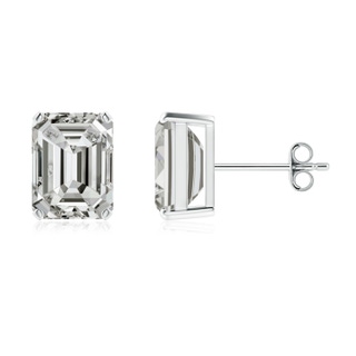 8.5x6.5mm KI3 Prong-Set Emerald-Cut Diamond Solitaire Stud Earrings in S999 Silver