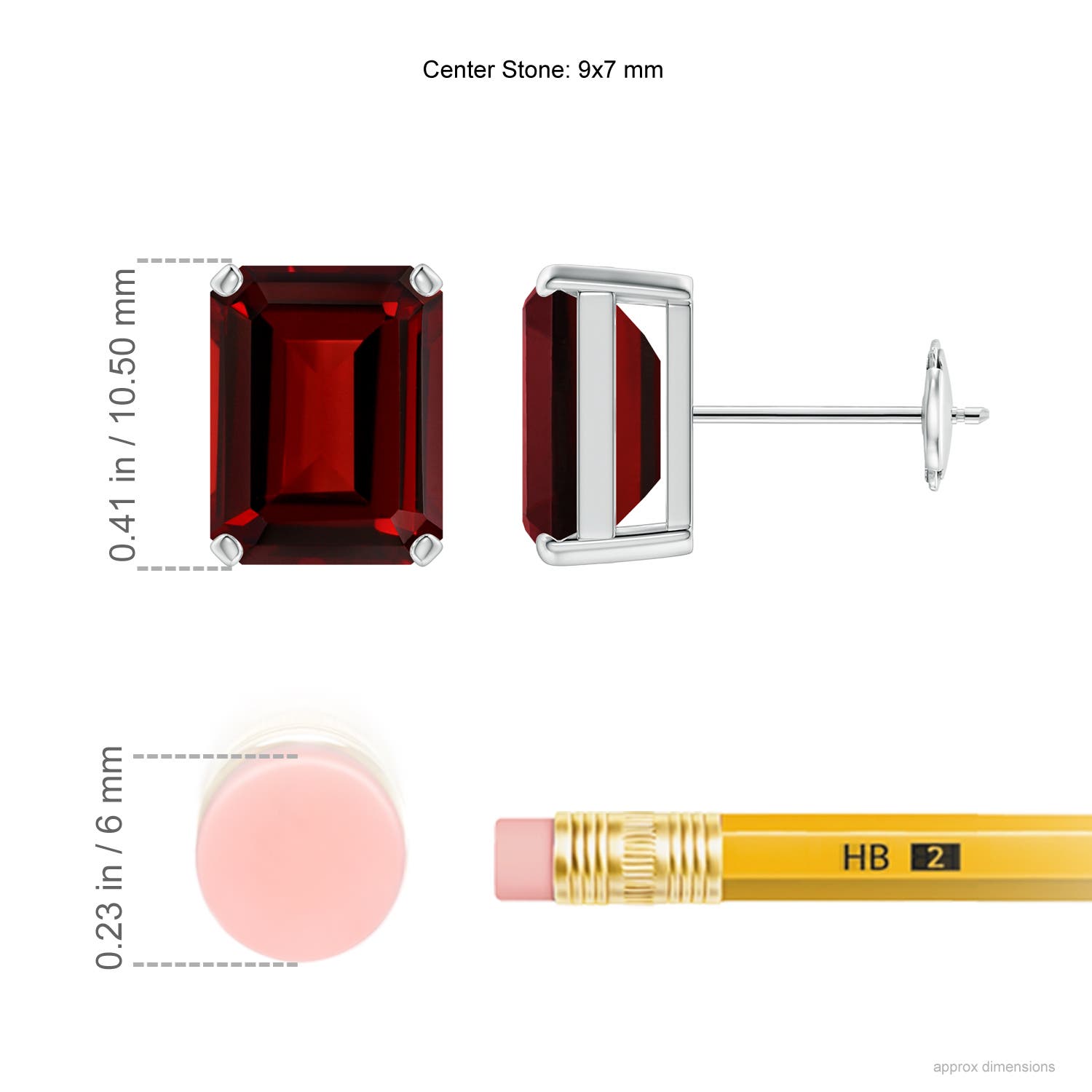 AAAA - Garnet / 5.6 CT / 14 KT White Gold