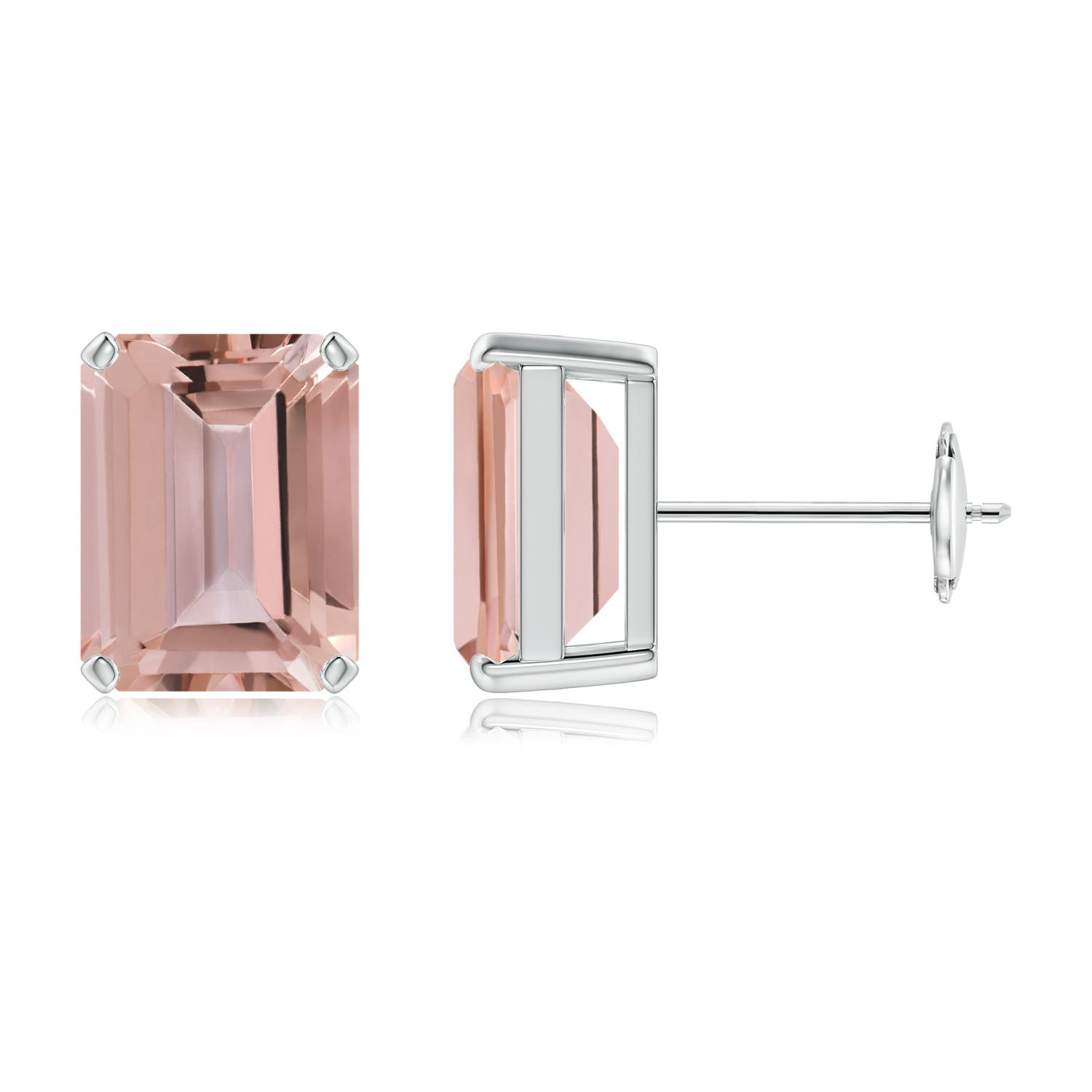 AAAA - Morganite / 4.1 CT / 14 KT White Gold