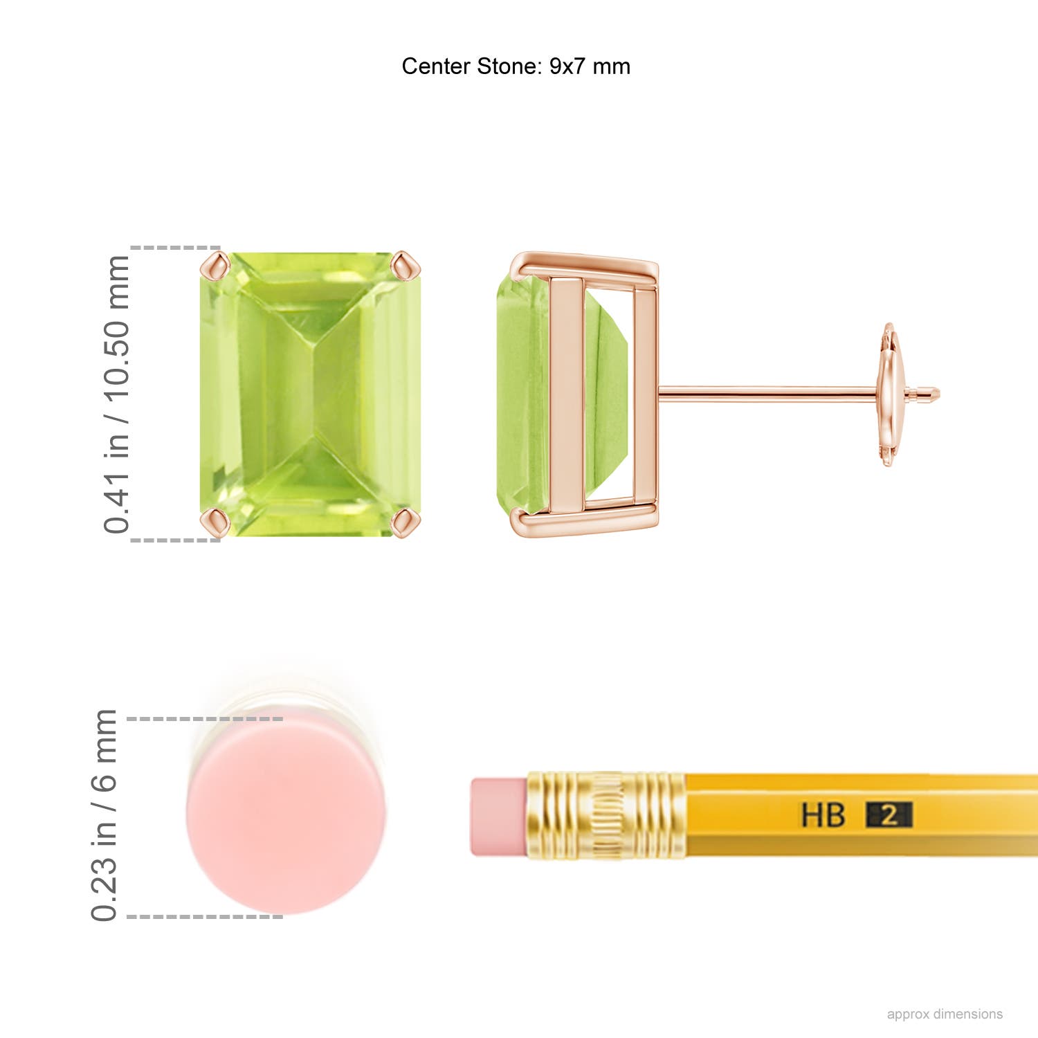 A - Peridot / 4.7 CT / 14 KT Rose Gold