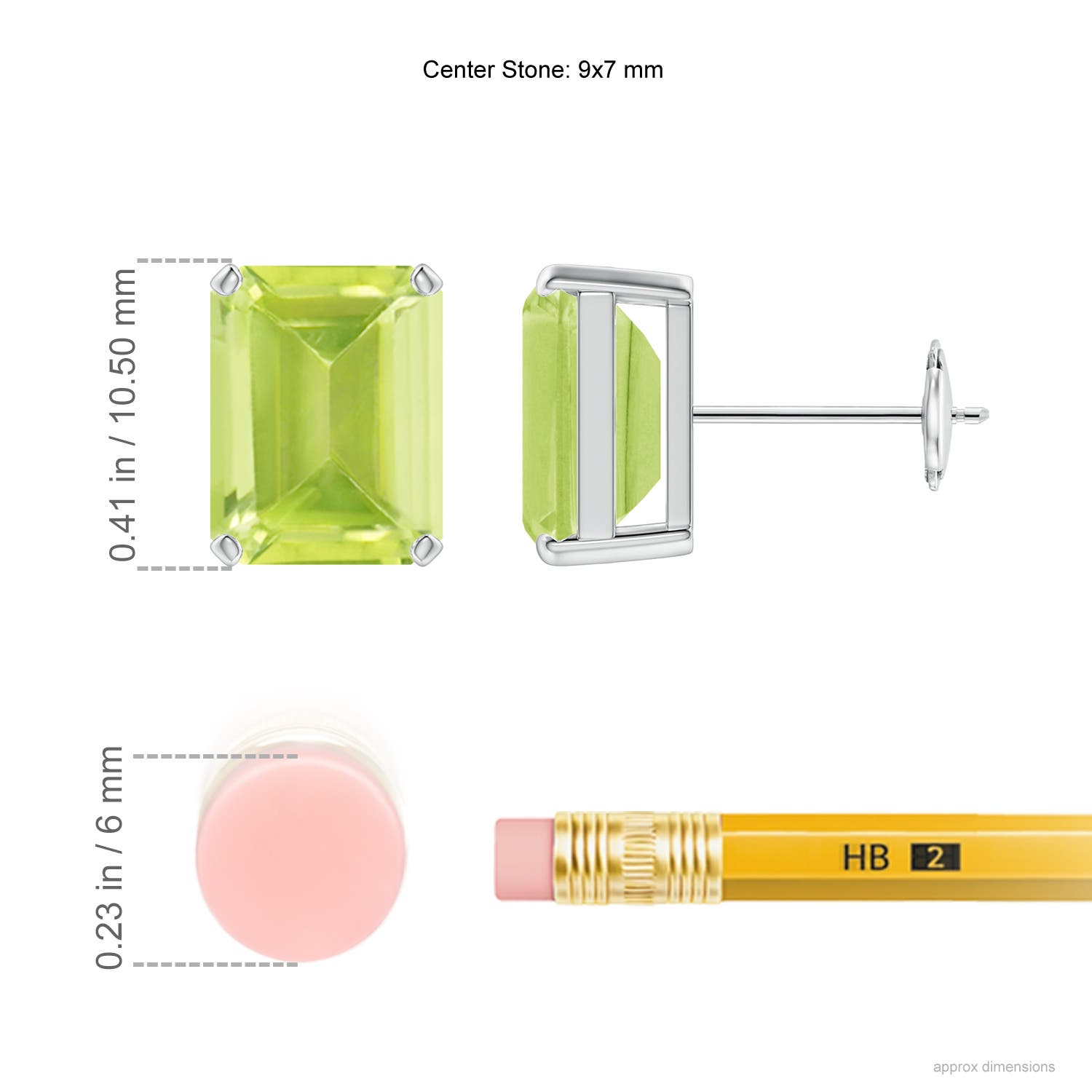 A - Peridot / 4.7 CT / 14 KT White Gold